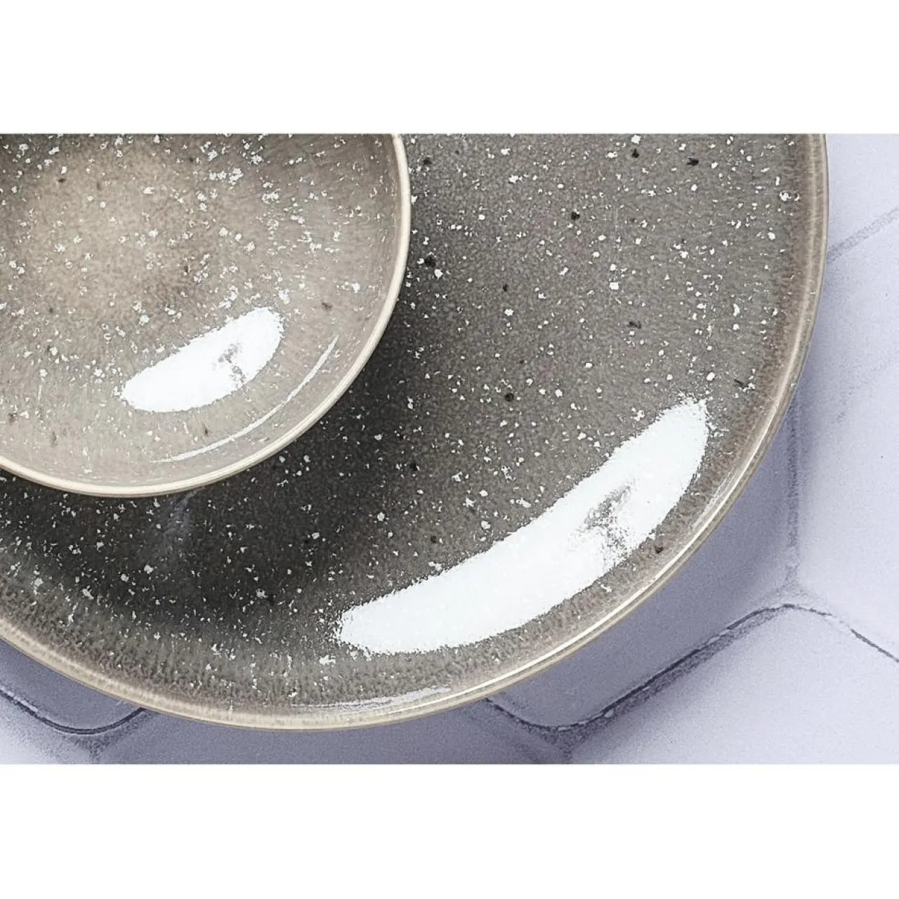 Service Les Essentiels en Grès Stellar gris/anthracite - 18 pièces