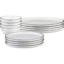 Service Les Essentiels en Grès Pure blanc neige - 12 pièces