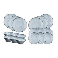 Service Les Essentiels en Grès Cloud gris clair - 18 pièces