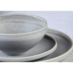 Service Les Essentiels en Grès Stone gris clair - 18 pièces