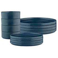 Service Les Essentiels Scandi bleu marine - 12 Pièces