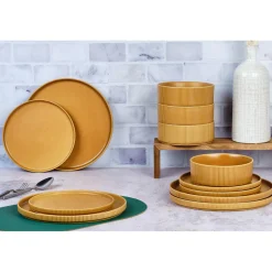 Service Les Essentiels Scandi jaune ocre - 12 Pièces