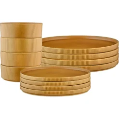 Service Les Essentiels Scandi jaune ocre - 12 Pièces