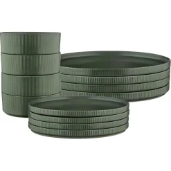Service Les Essentiels Scandi vert olive - 12 Pièces