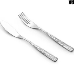 Service poisson Signature argenté - 12 pièces