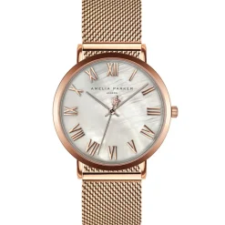 Set Montre Femme 2 Bracelets Classique en Acier argenté/rose doré