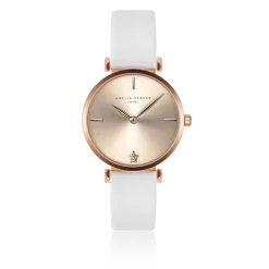 Set Montre Femme 2 Bracelets Gold Shore en Acier & Cuir rose doré/blanc