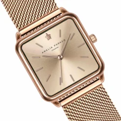 Set Montre Femme & Bracelet Gold Plaza en Acier rose doré