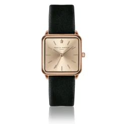 Set Montre Femme 2 Bracelets Gold Plaza en Acier & Cuir rose doré/noir