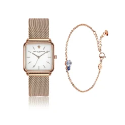 Set Montre Femme & Bracelet Bay en Acier rose doré