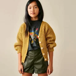 Short Adelle en Cuir vegan vert foret