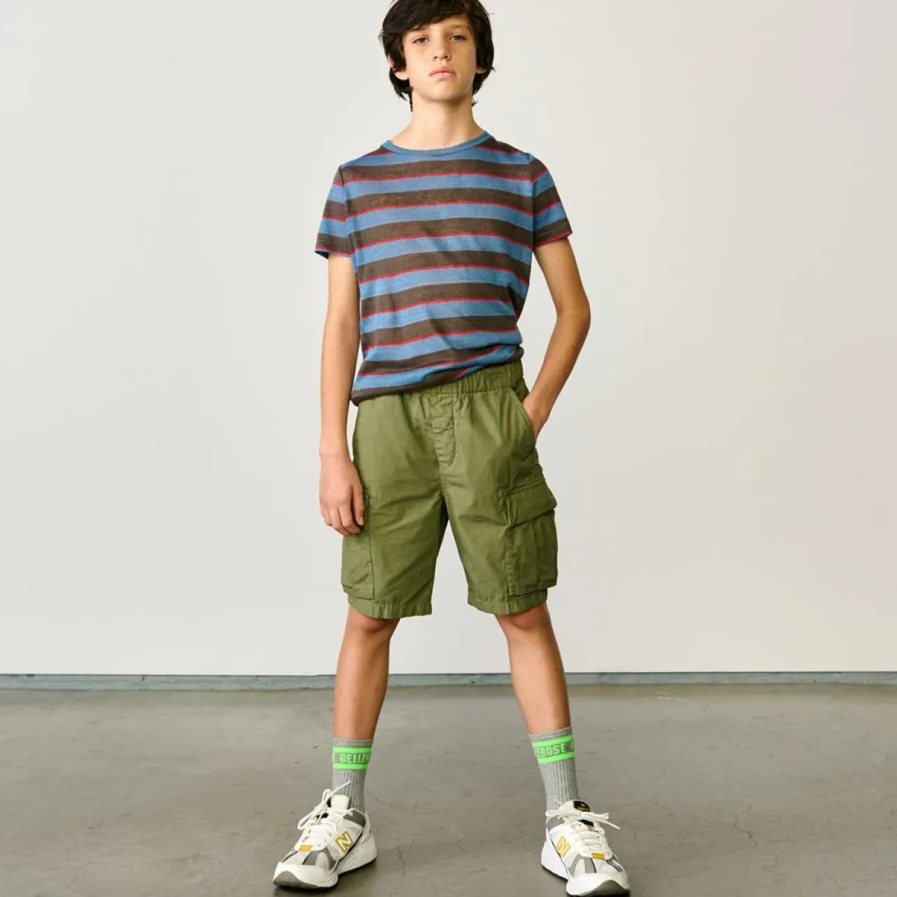 Short Cargo en Toile de coton Paz vert kaki