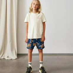 Short de bain Lazo à fleurs bleu foncé