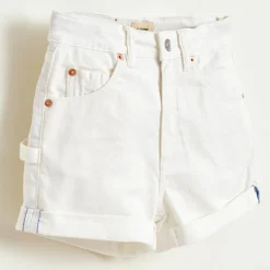 Short en jean Petite coupe boyfriend blanc