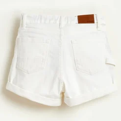 Short en jean Petite coupe boyfriend blanc