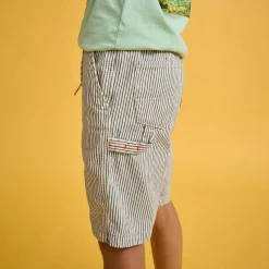 Short Printer rayé beige