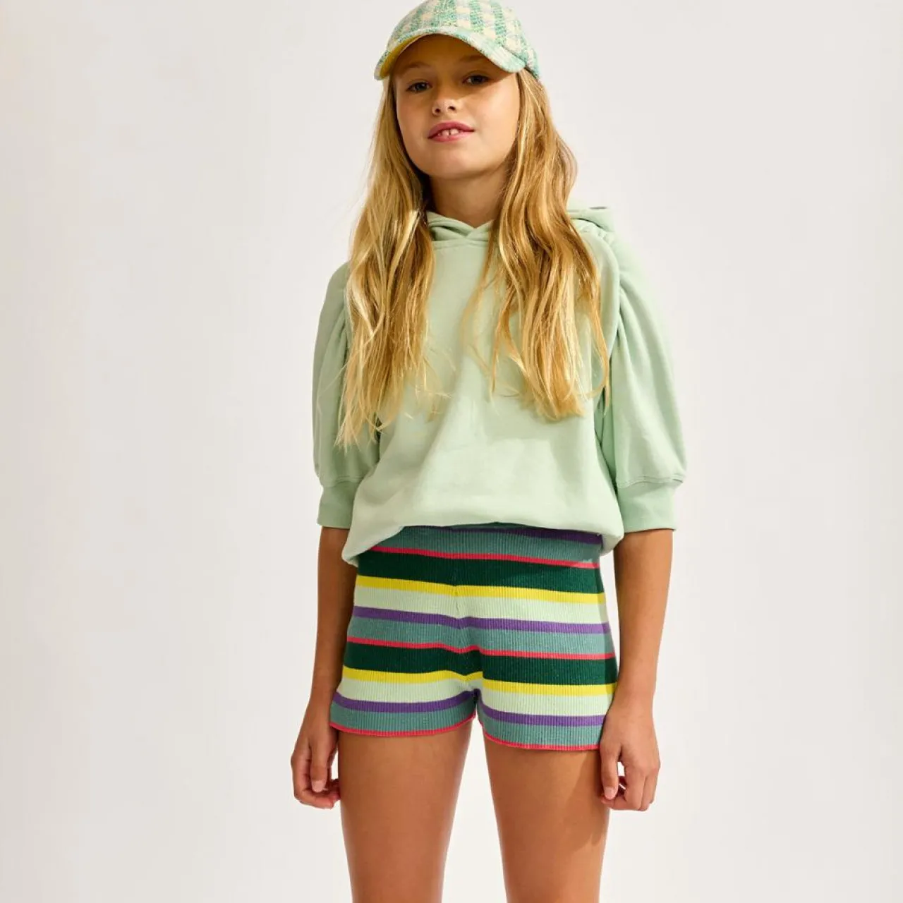 Short tricoté Gemin rayé multicolore