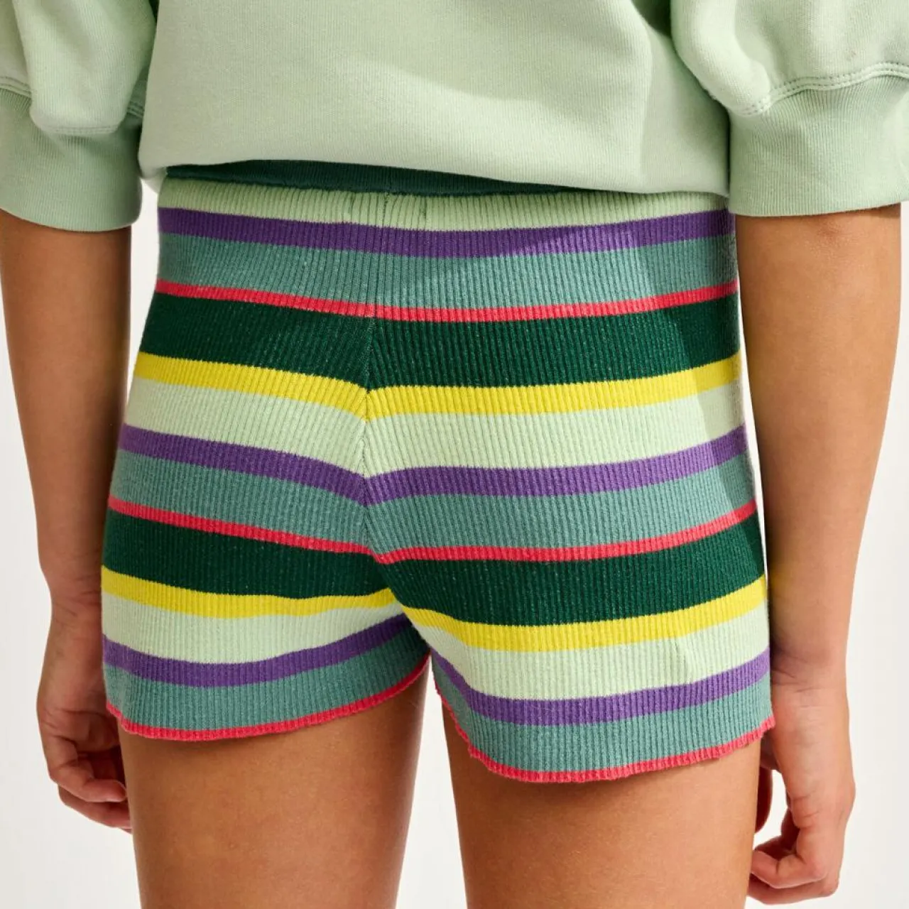 Short tricoté Gemin rayé multicolore