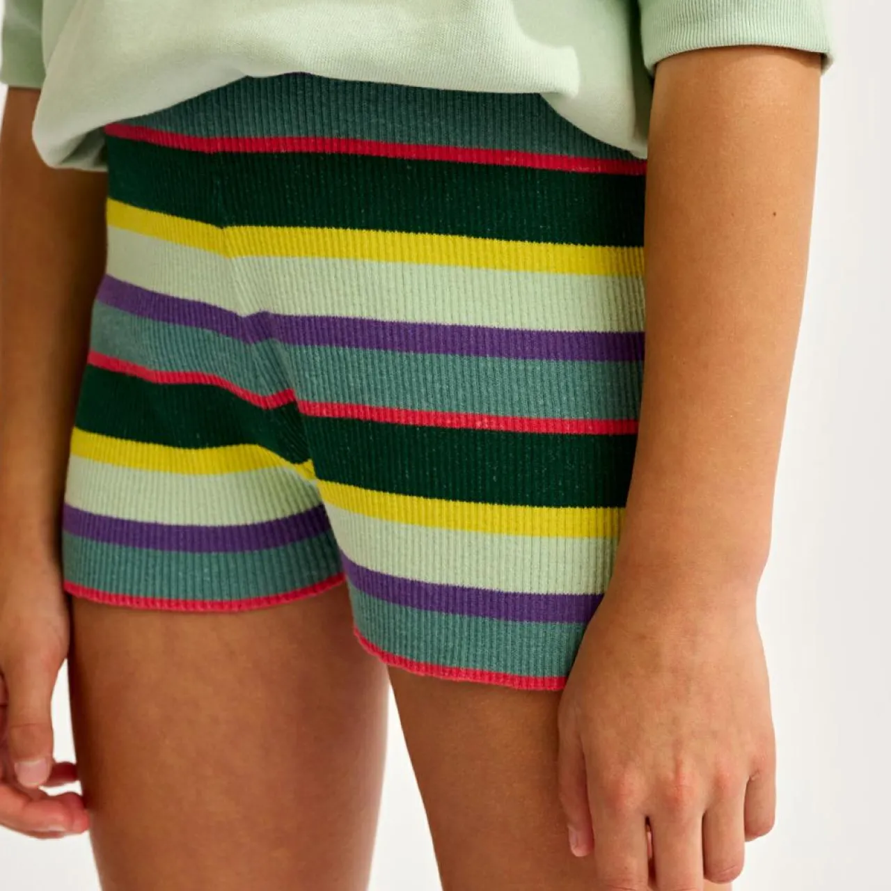 Short tricoté Gemin rayé multicolore