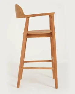 Singo - Chaise de bar en teck massif