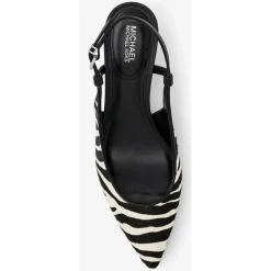 Slingbacks en Cuir Doreen noir/blanc - Talon 5.1 cm
