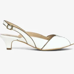 Slingbacks en Cuir Hervea crème