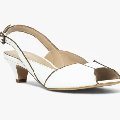 Slingbacks en Cuir Hervea crème