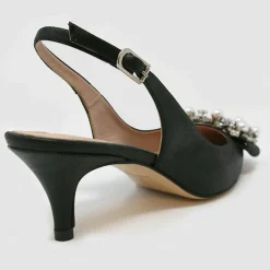 Slingbacks en Cuir Milia noirs - Talon 6 cm