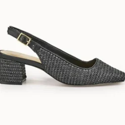 Slingbacks Zela vegan noires - Talon 6 cm