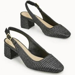 Slingbacks Zela vegan noires - Talon 6 cm