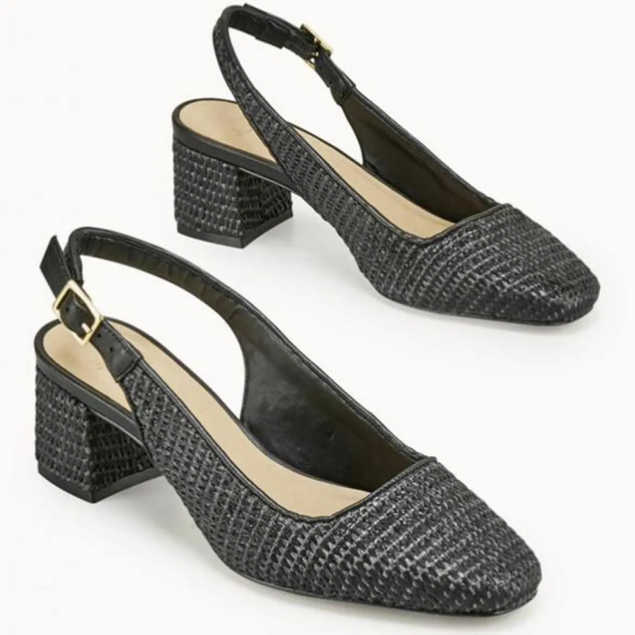 Slingbacks Zela vegan noires - Talon 6 cm