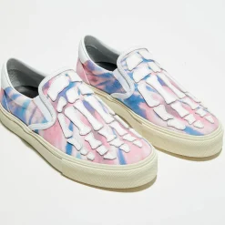Slip On en Cuir & Textile Tie Dye multicolores
