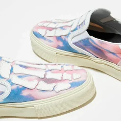 Slip On en Cuir & Textile Tie Dye multicolores