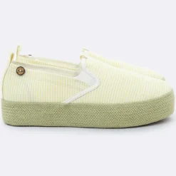 Slip-on à plateforme Lebanon rayées jaunes