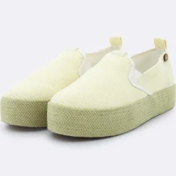 Slip-on à plateforme Lebanon rayées jaunes