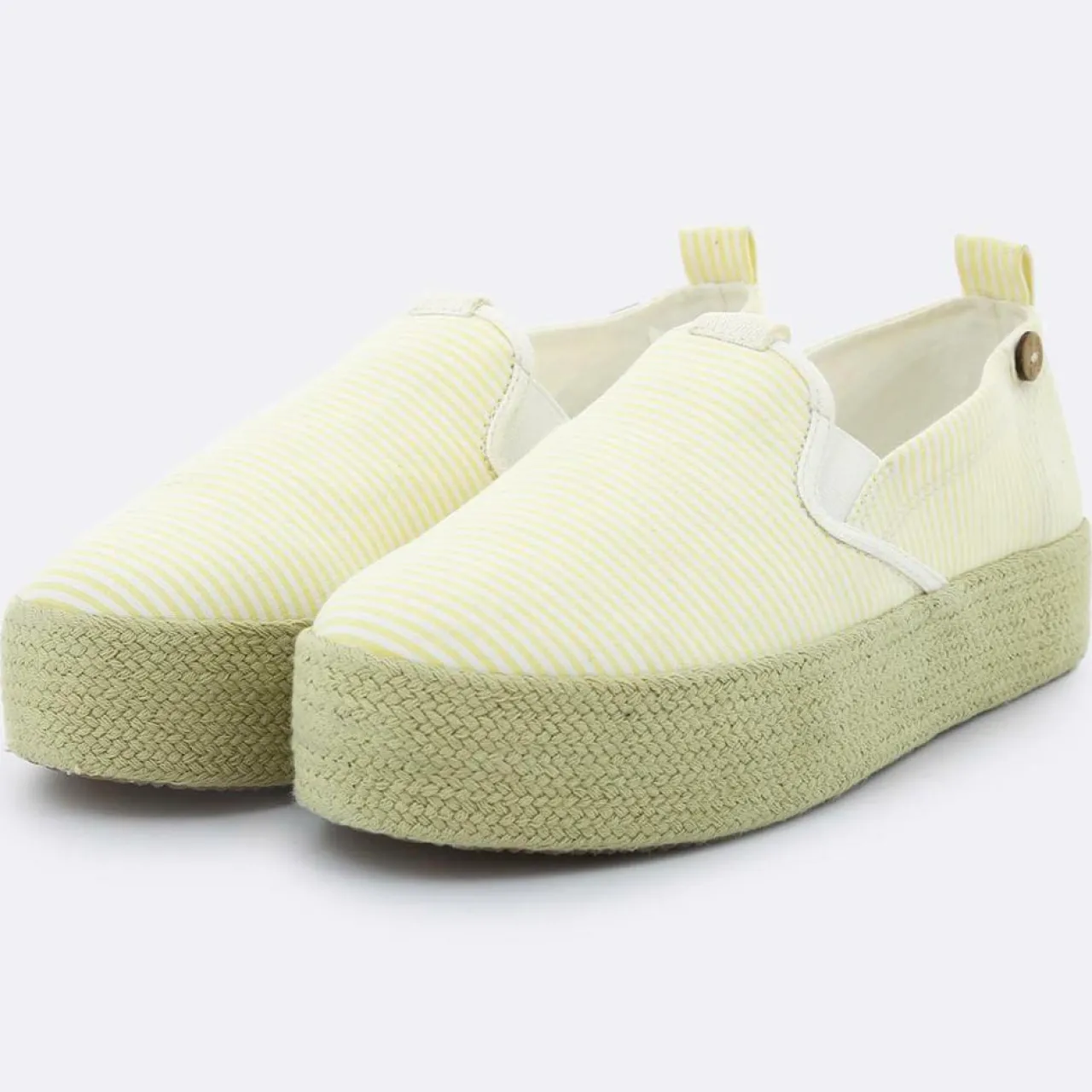 Slip-on à plateforme Lebanon rayées jaunes