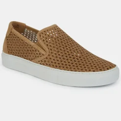 Slip-On en Velours de Cuir Laura beige foncé
