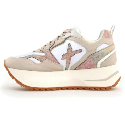 Sneakers en Cuir Anny beiges