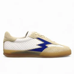 Sneakers en cuir Club blanc/bleu