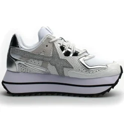 Sneakers en Cuir Debi blanc/argenté