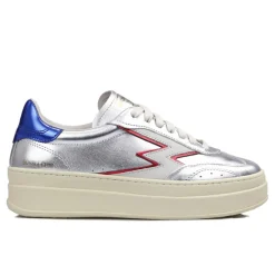 Sneakers en Cuir Double Club argentées