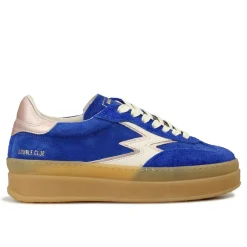 Sneakers en Cuir Double Club bleu roi