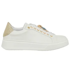 Sneakers en Cuir Gufo blanc/doré