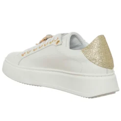 Sneakers en Cuir Gufo blanc/doré
