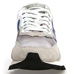 Sneakers en Cuir Léo gris/bleu