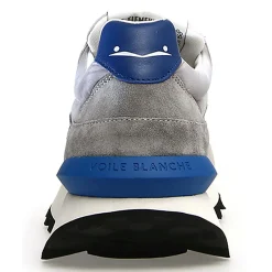 Sneakers en Cuir Léo gris/bleu