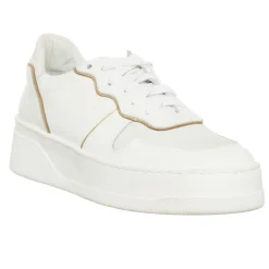 Sneakers en Cuir Nabuk blanc/doré