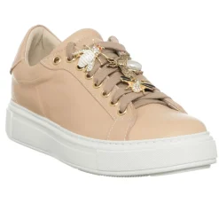 Sneakers en Cuir Nea saumon/beige