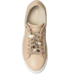 Sneakers en Cuir Nea saumon/beige