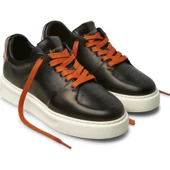 Sneakers en Cuir Pénélope noir/orange
